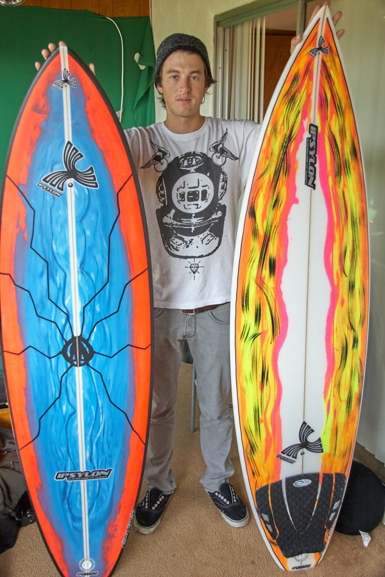 Chris Blasman stoked with his new Ipsylon surfboards.