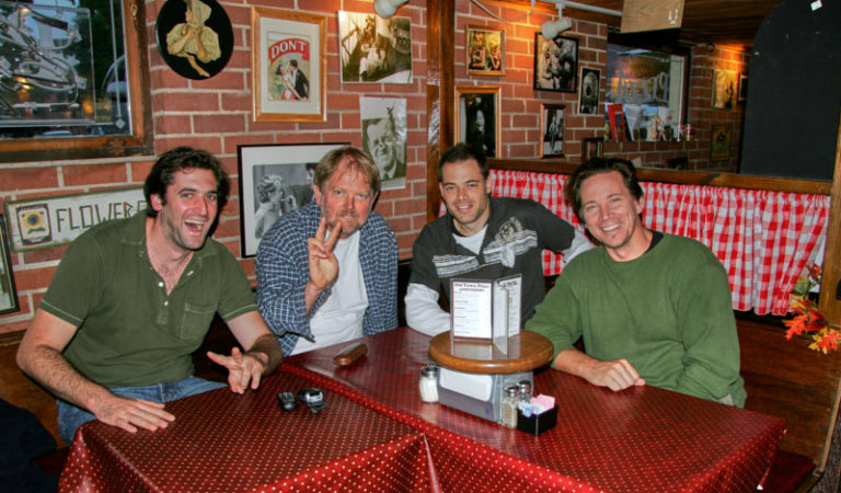 Josh, Larry, Marc and Bill after a long scouting day.